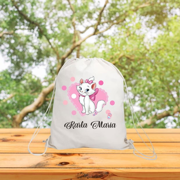 Rucsac personalizat cu nume, Gradinita, Pisica Marrie, 43×34 cm, RGR003