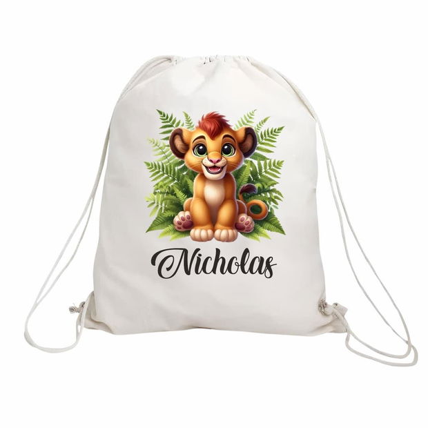 Rucsac personalizat cu nume, Gradinita, Simba, 43×34 cm, RGR006