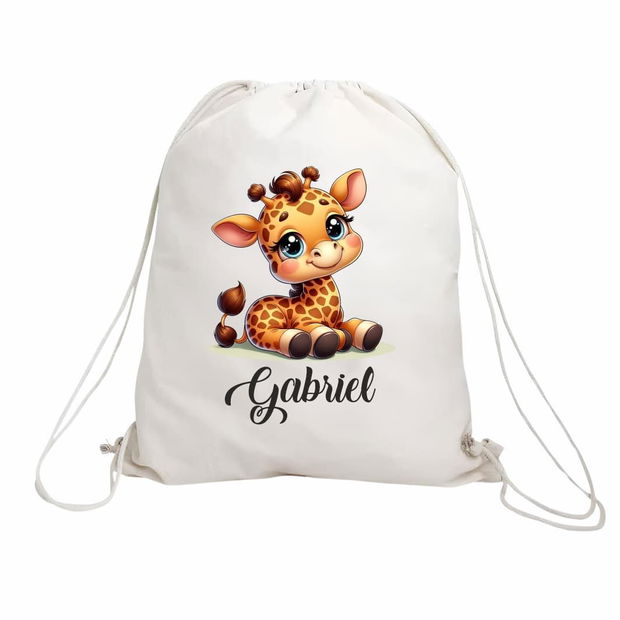 Rucsac personalizat cu nume, Gradinita, Girafa, 43×34 cm, RGR007