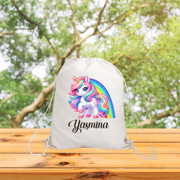 Rucsac personalizat cu nume, Gradinita, Unicorn, 43×34 cm, RGR009