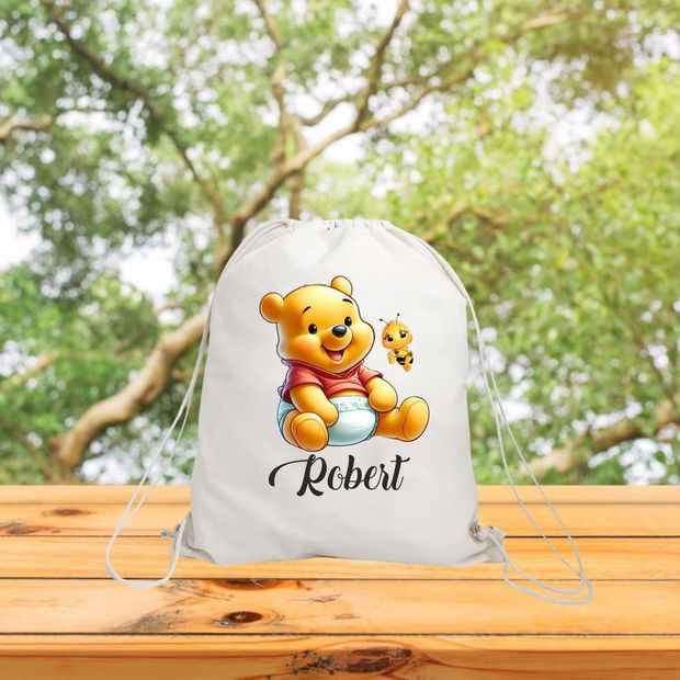 Rucsac personalizat cu nume, Gradinita, Winnie the Pooh, 43×34 cm, RGR011