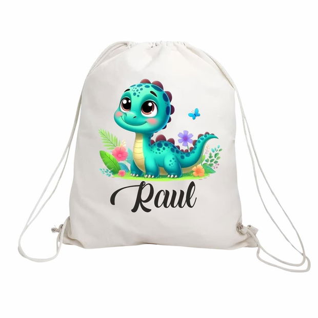 Rucsac personalizat cu nume, Gradinita, Dinozaur, 43×34 cm, RGR027