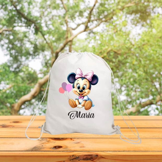 Rucsac personalizat cu nume, Gradinita, Minnie Mouse, 43×34 cm, RGR028