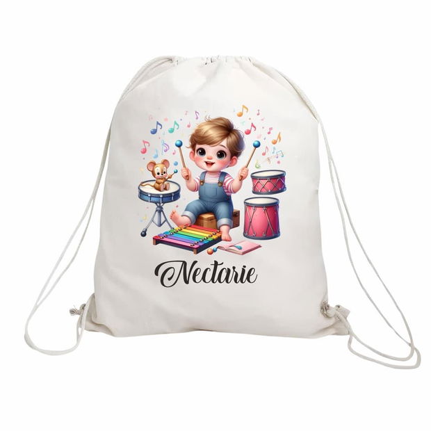 Rucsac personalizat cu nume, Gradinita, Micul Muzician, 43×34 cm, RGR029