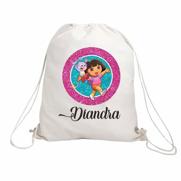 Rucsac personalizat cu nume, Gradinita, Dora Exploratoarea, 43×34 cm, RGR044
