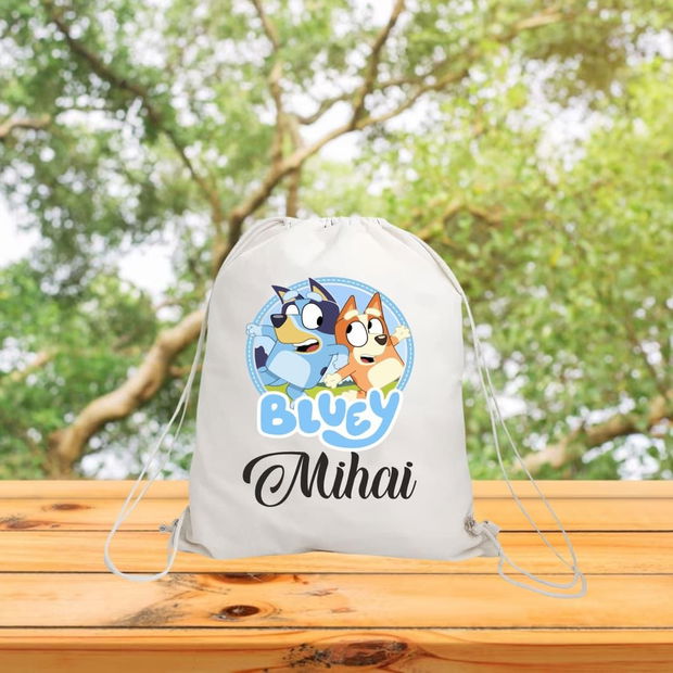 Rucsac personalizat cu nume, Gradinita, Bluey, 43×34 cm, RGR046