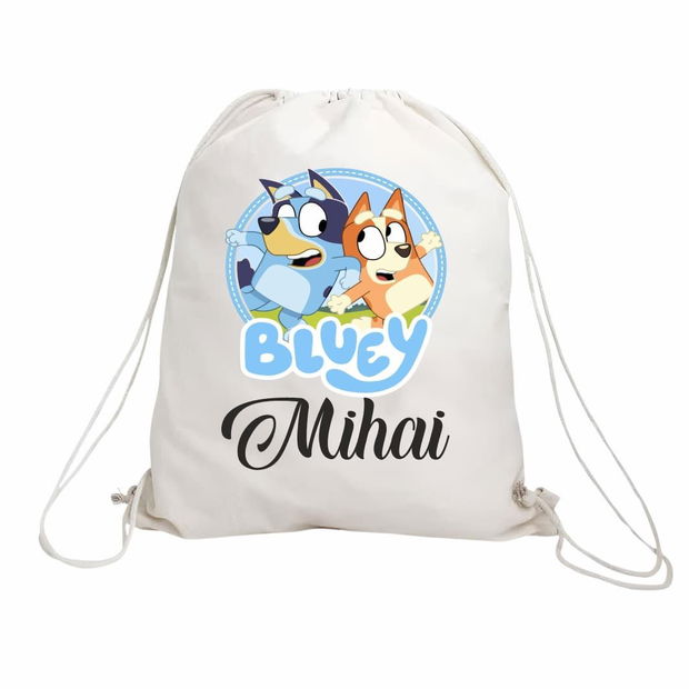 Rucsac personalizat cu nume, Gradinita, Bluey, 43×34 cm, RGR046