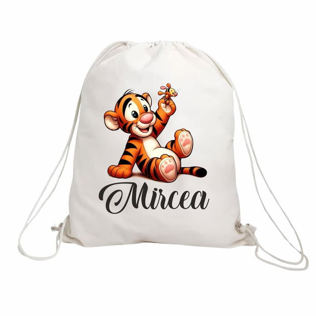 Rucsac personalizat cu nume, Gradinita, Tigru, 43×34 cm, RGR048