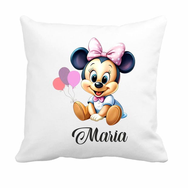 Perna personalizata cu nume, Gradinita, Minnie Mouse, 40×40 cm, PGR028