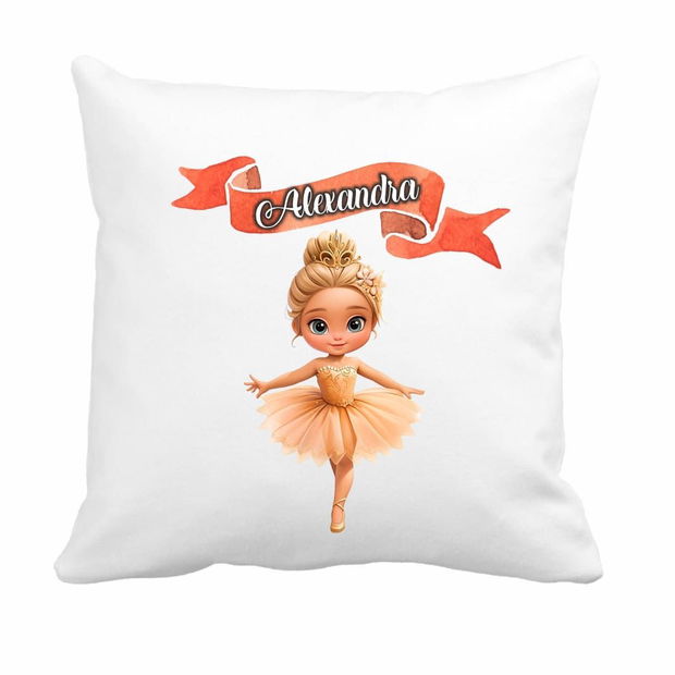 Perna personalizata cu nume, Gradinita, Balerina, 40×40 cm, PGR036