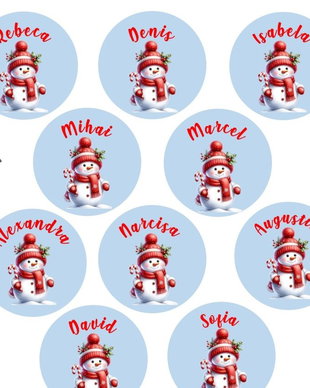 Sticker-e pentru Crăciun Om de Zăpadă