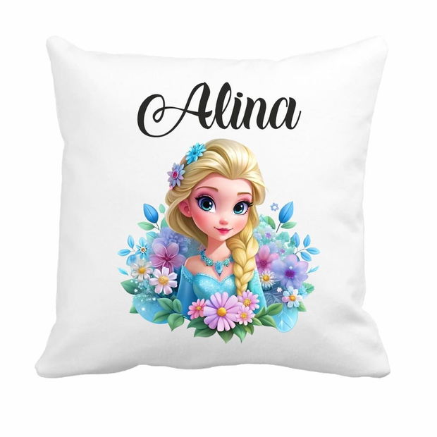 Perna personalizata cu nume, Gradinita, Elsa, 40×40 cm, PGR052