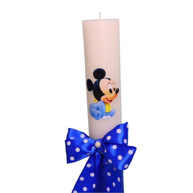 Lumanare Botez, Baby Mickey Mouse, Albastru, 35 cm, LMB028