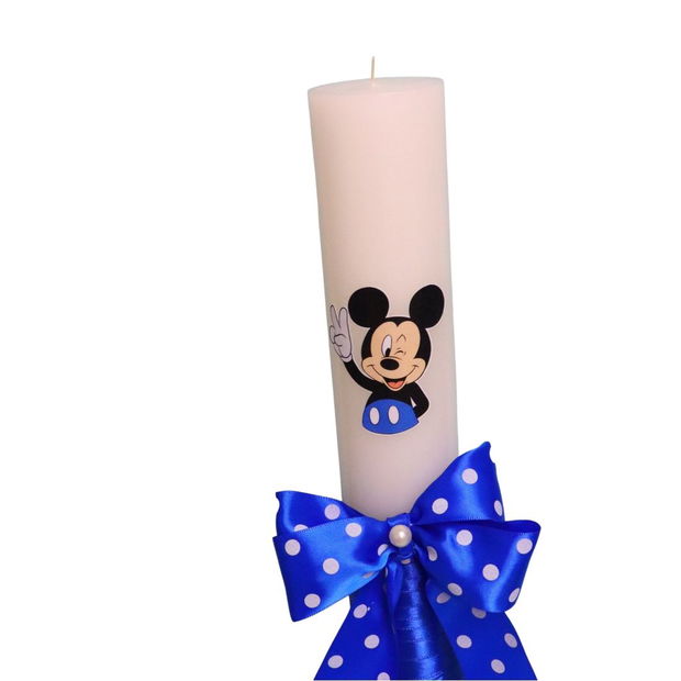 Lumanare Botez, Mickey Mouse, Albastru, 35 cm, LMB029