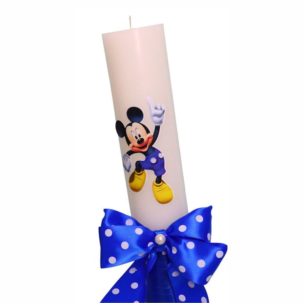 Lumanare Botez, Mickey Mouse, Albastru, 35 cm, LMB030