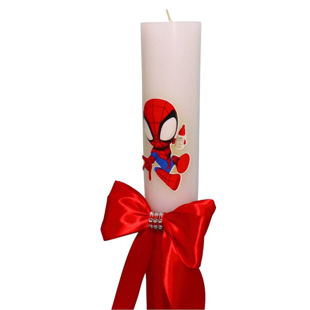 Lumanare Botez, Spider Man, Rosu, 35 cm, LMB044