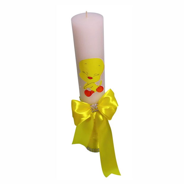 Lumanare Botez, Tweety, Galben, 35 cm, LMB049