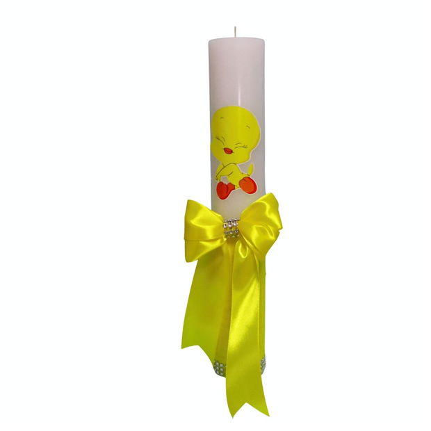 Lumanare Botez, Tweety, Galben, 35 cm, LMB049