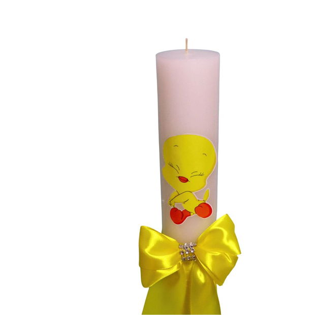 Lumanare Botez, Tweety, Galben, 35 cm, LMB049