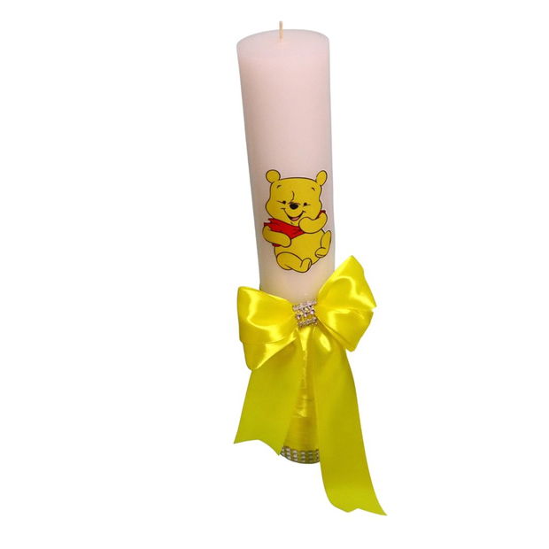 Lumanare Botez, Winnie The Pooh, Galben, 35 cm, LMB052