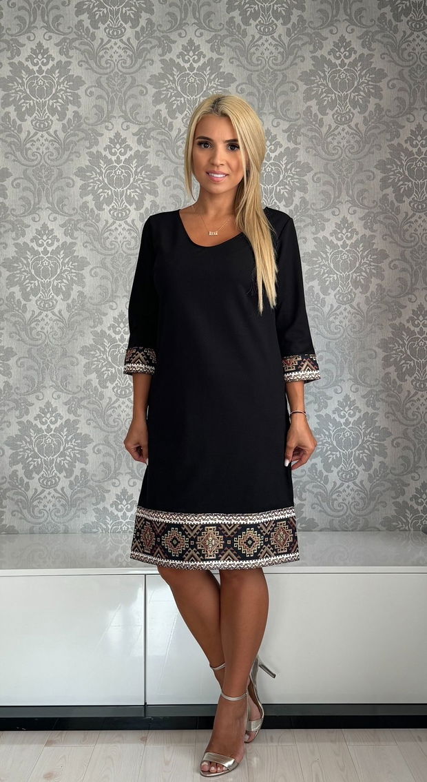 Rochie Vany brau inchis neagra 44