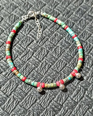 Rezervat Bratara argint turcoaz natural coral natural charm argint heishi minimalista boho chic trendy