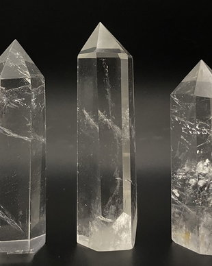 Cuart Transparent - set obeliscuri din cristal de stanca
