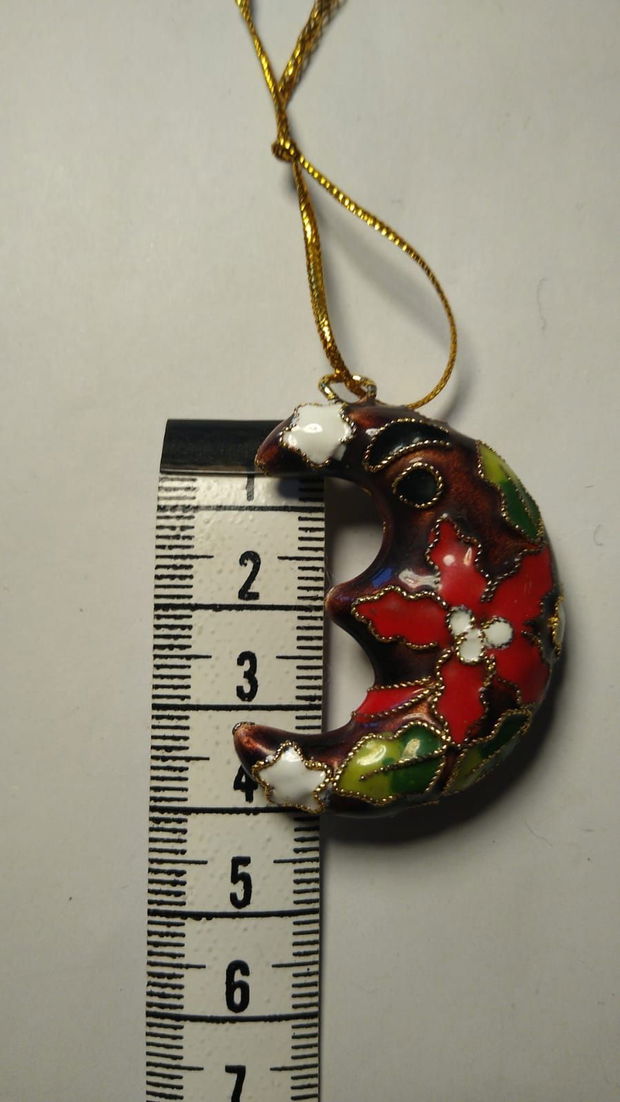 Ornament metalic pentru brad de Craciun, tip cloisonne