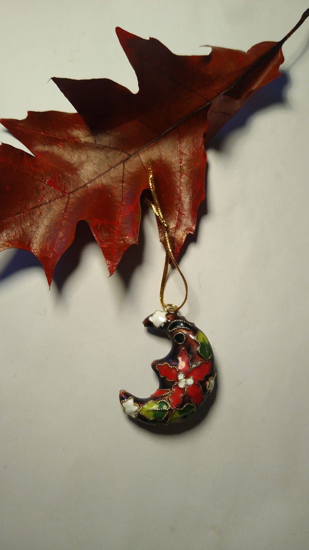 Ornament metalic pentru brad de Craciun, tip cloisonne