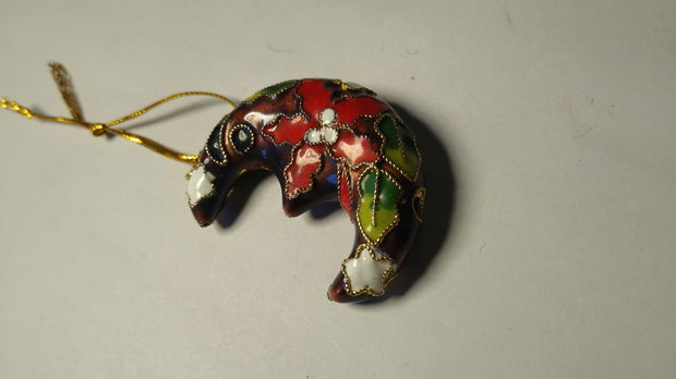 Ornament metalic pentru brad de Craciun, tip cloisonne