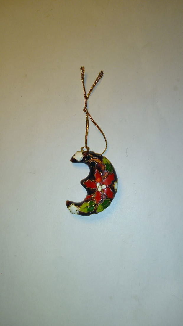 Ornament metalic pentru brad de Craciun, tip cloisonne