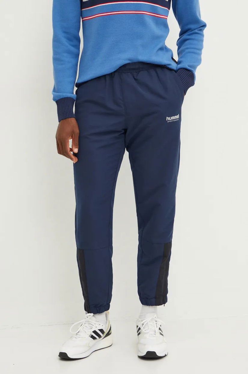 Hummel pantaloni de trening culoarea bleumarin, uni, 226089