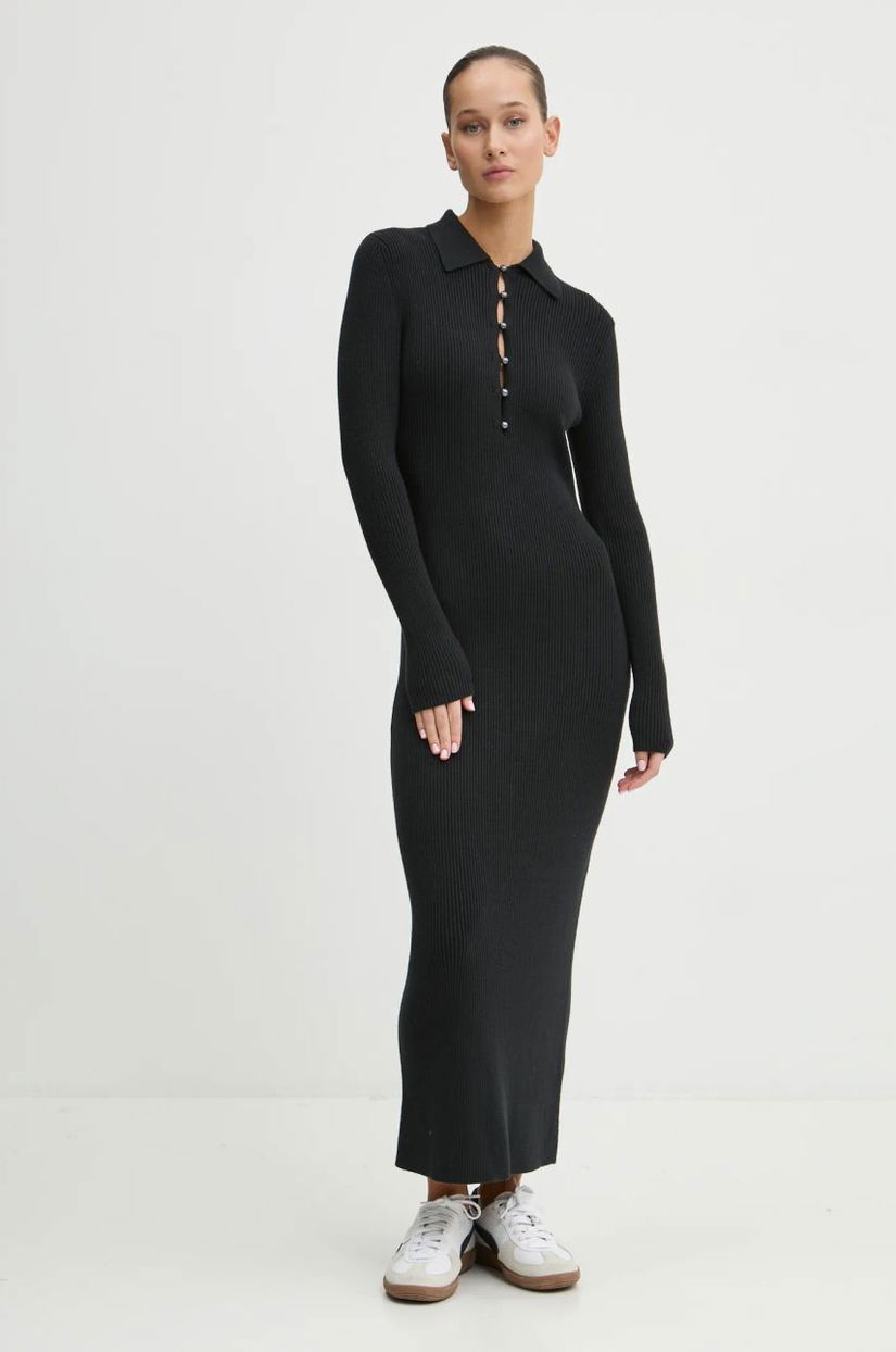 Abercrombie & Fitch rochie culoarea negru, maxi, mulată, KI159-4763