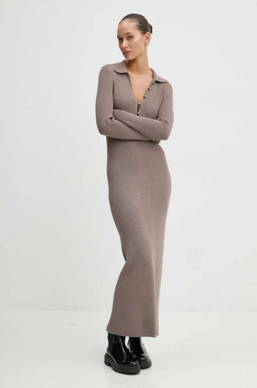 Abercrombie & Fitch rochie culoarea maro, maxi, mulată, KI159-4763