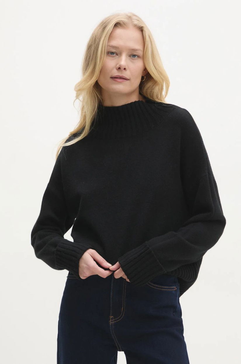 Answear Lab pulover femei, culoarea negru, cu turtleneck