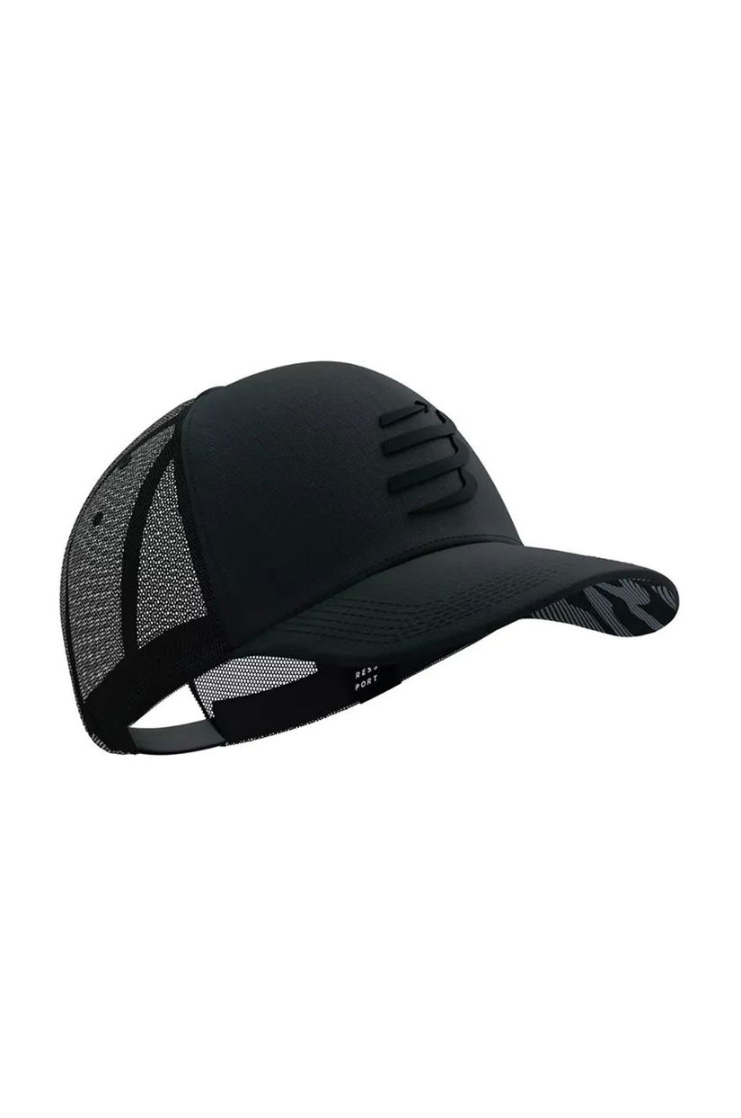 Compressport șapcă Trucker Cap culoarea negru, cu imprimeu, XHWU4190