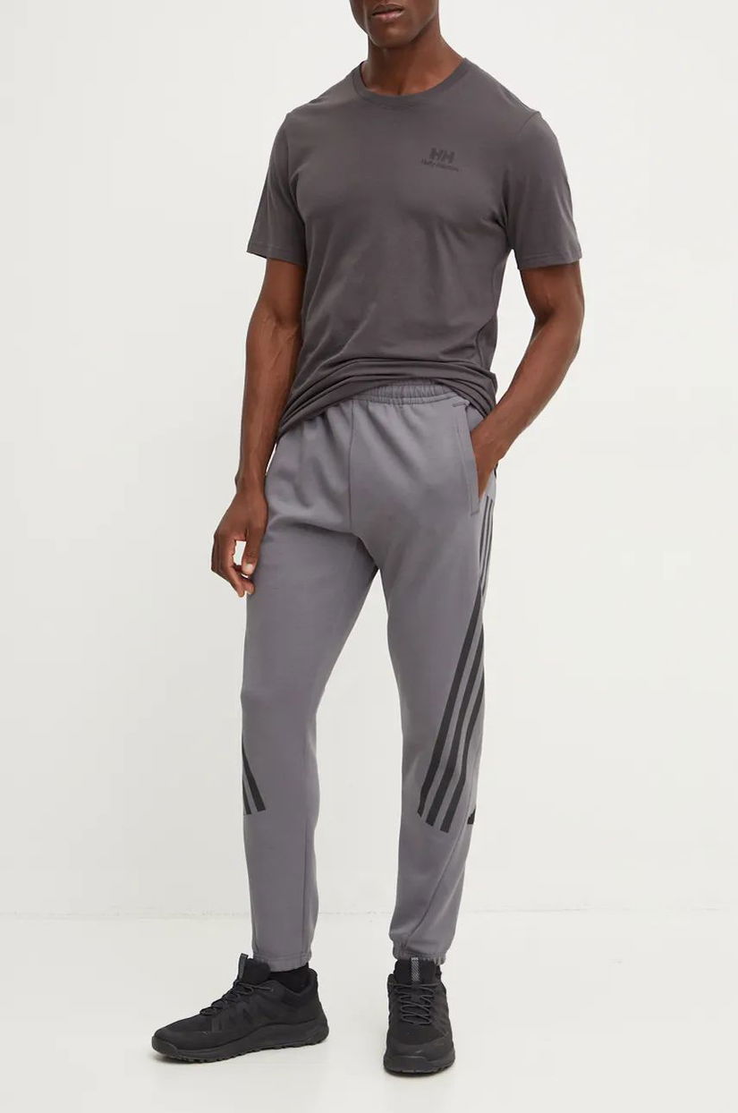 adidas pantaloni de trening Future Icons culoarea gri, cu imprimeu, IW8535