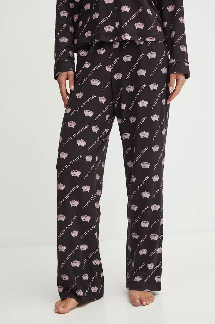 Juicy Couture pantaloni de pijama NOLAN PYJAMA BOTTOMS femei, culoarea negru, JCLPB224502