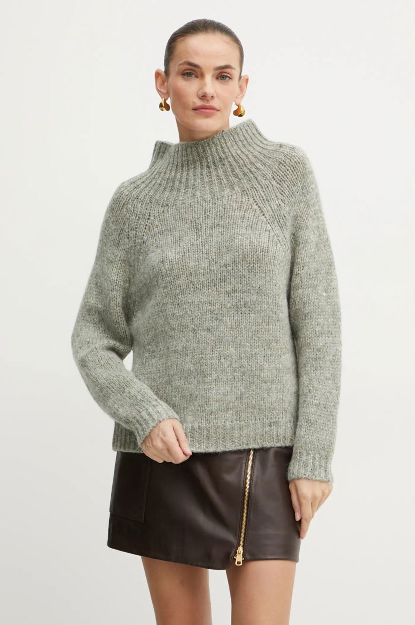 MAX&Co. pulover de lana femei, culoarea gri, cu turtleneck, 2426366024200