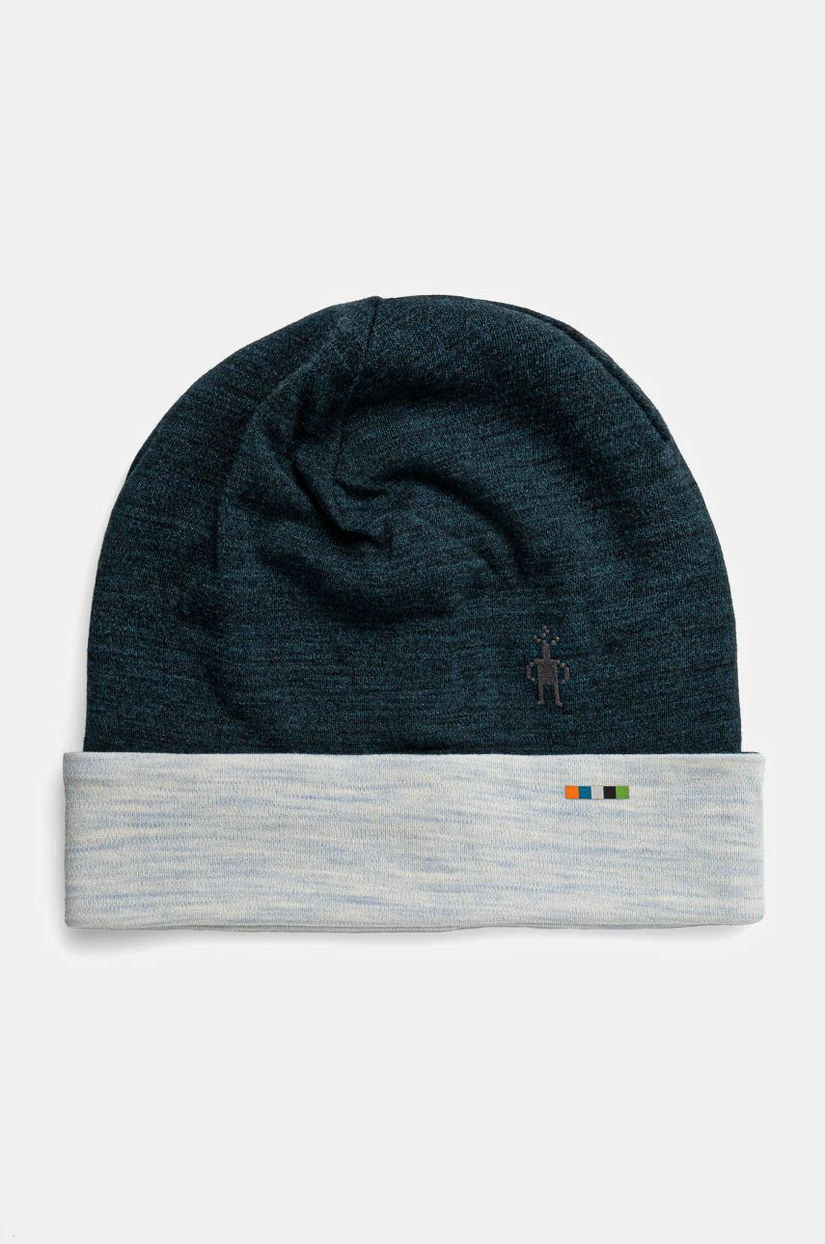 Smartwool beanie cu doua fete Thermal Merino Reversible culoarea turcoaz, de lana, din tesatura neteda