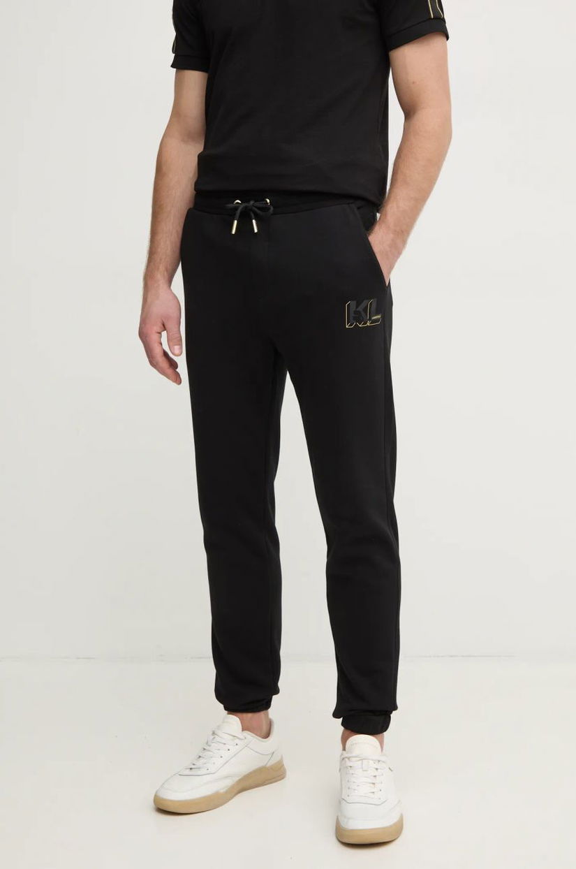 Karl Lagerfeld pantaloni de trening culoarea negru, uni, 705470.551900