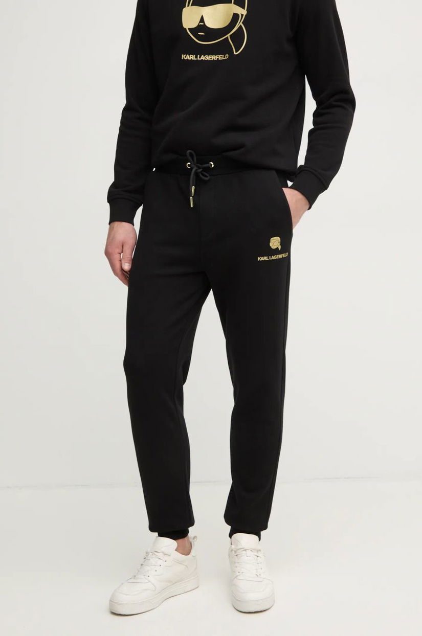 Karl Lagerfeld pantaloni de trening culoarea negru, uni, 705461.551900