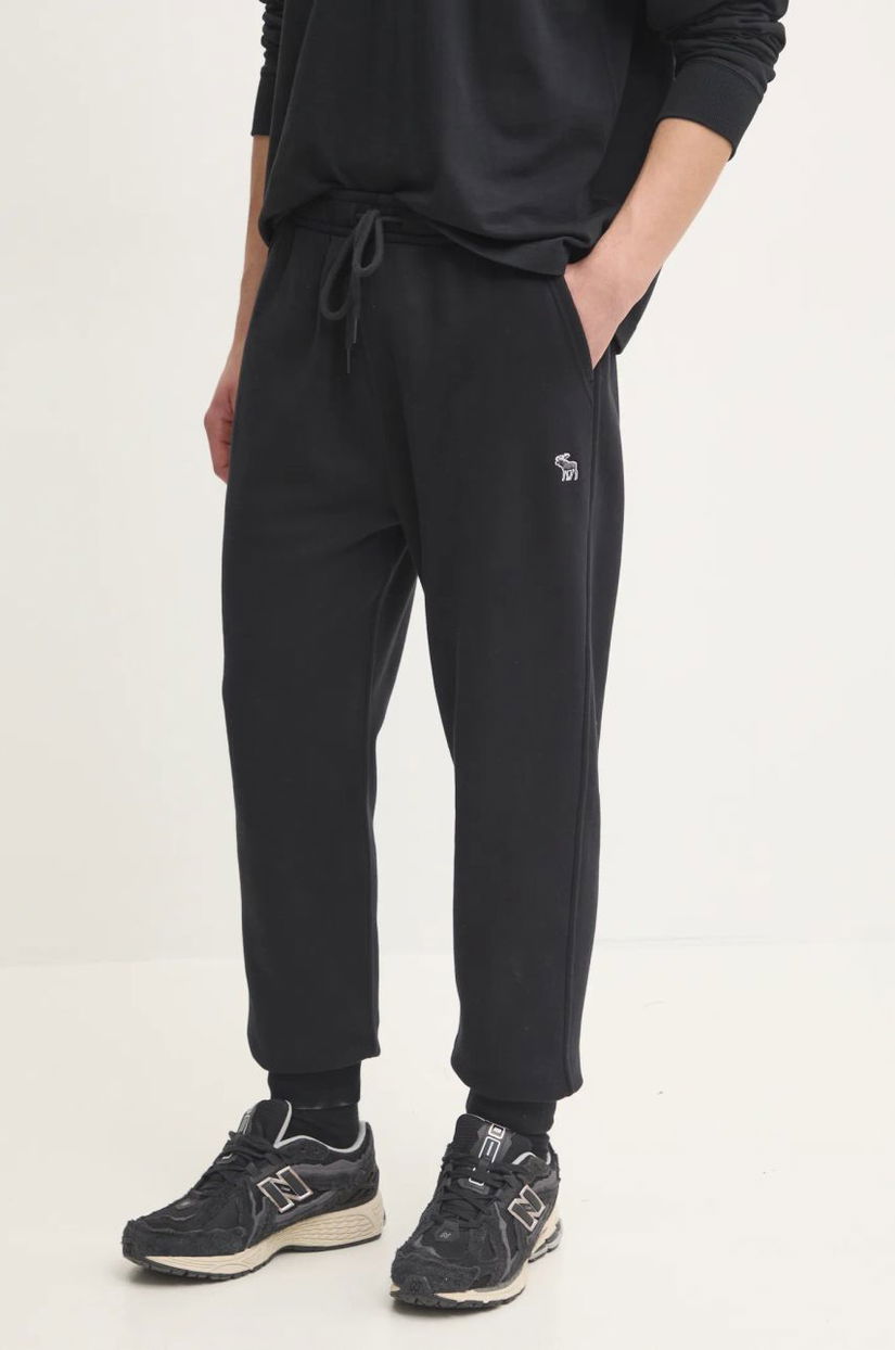 Abercrombie & Fitch pantaloni de trening culoarea negru, uni, KI134-4098