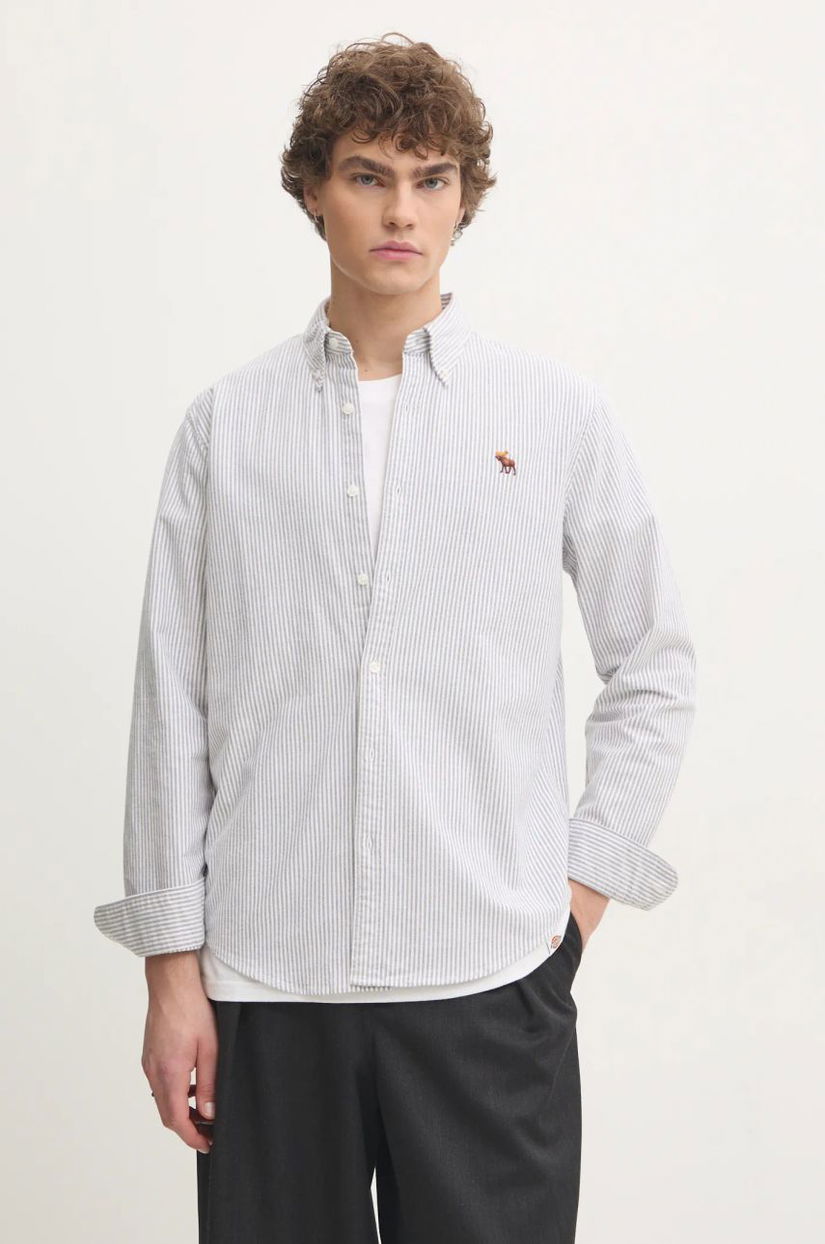 Abercrombie & Fitch cămașă bărbați, culoarea gri, cu guler button-down, regular, KI125-4185