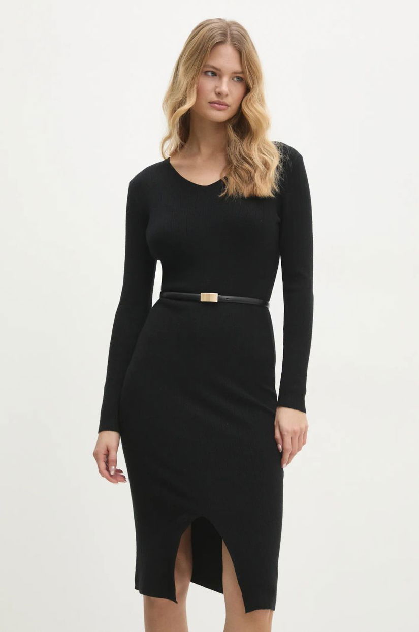 Answear Lab rochie culoarea negru, midi, mulata