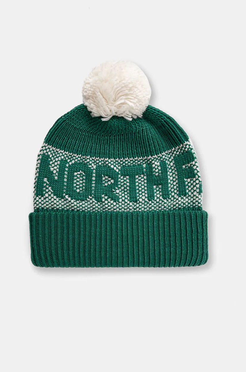 The North Face caciula Retro Cabin Beanie culoarea verde, din tricot gros, NF0A88QW84O1