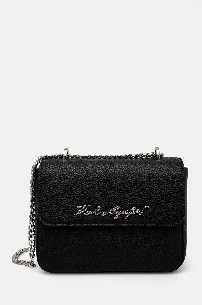 Karl Lagerfeld poseta de piele culoarea negru, 24WW3050