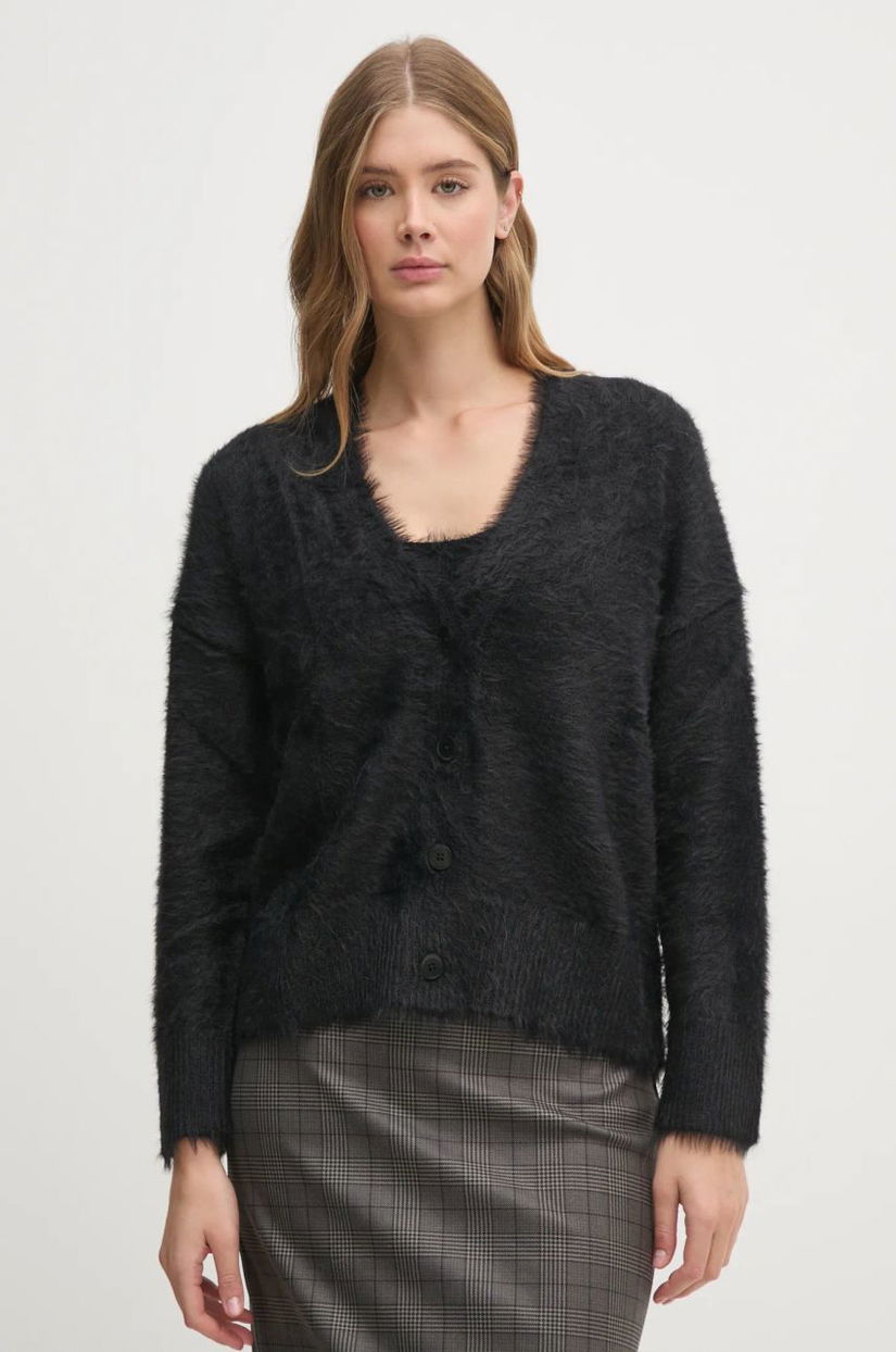 Sisley cardigan femei, culoarea negru, 19VBM602B