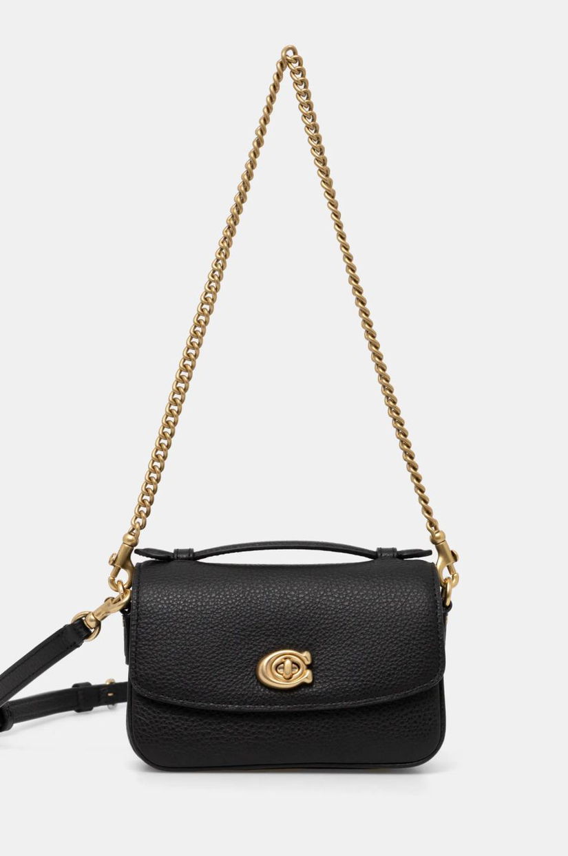 Coach poseta de piele Cassie culoarea negru, CW565