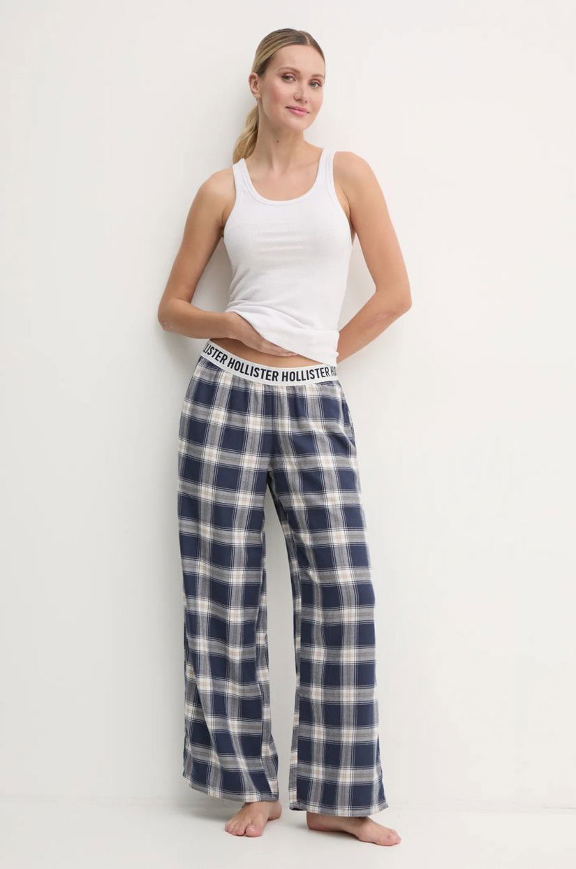 Hollister Co. pantaloni de pijama femei, culoarea albastru marin, KI346-4013